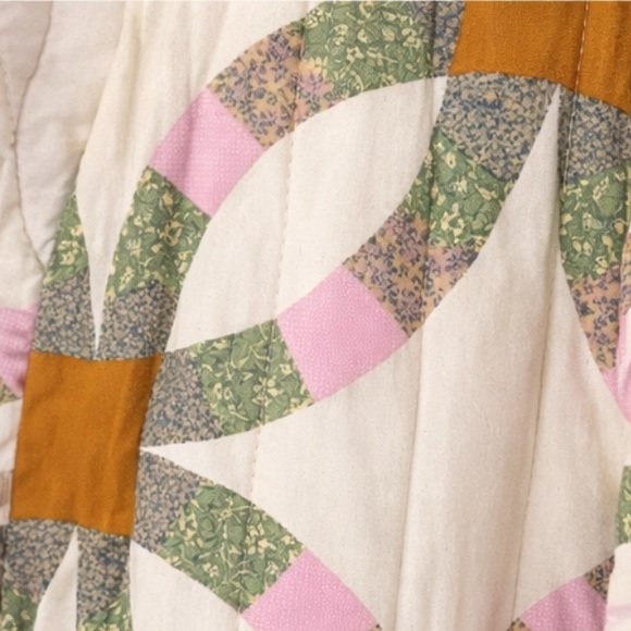 Unique Universal Thread Quilted Jacket in Cream with Pink, Green & Gold Accents - Picture 4 of 4